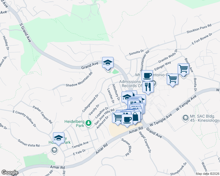map of restaurants, bars, coffee shops, grocery stores, and more near 1478 Bookman Avenue in Walnut