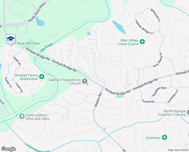map of restaurants, bars, coffee shops, grocery stores, and more near 10957 Waters Road in Alpharetta