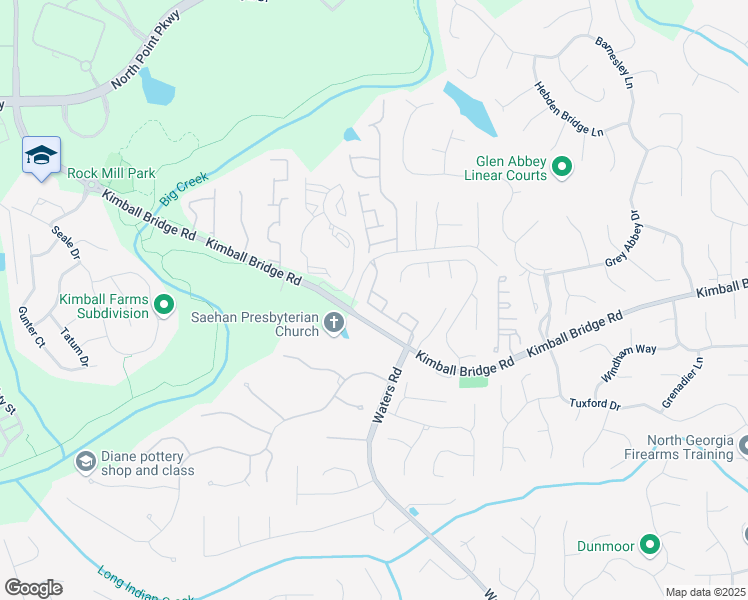 map of restaurants, bars, coffee shops, grocery stores, and more near 10957 Waters Road in Alpharetta