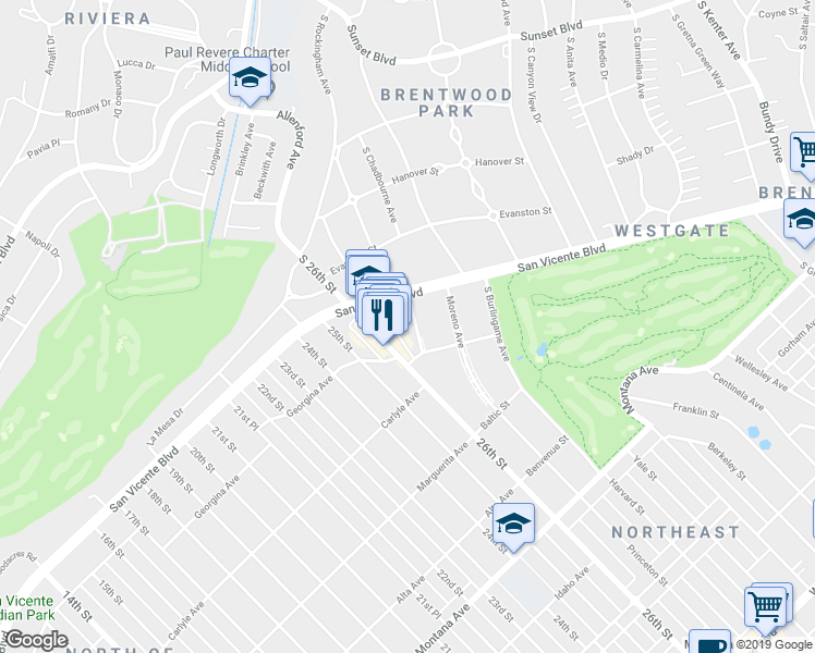 map of restaurants, bars, coffee shops, grocery stores, and more near 517 Avondale Avenue in Los Angeles