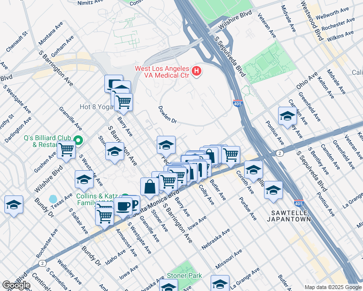 map of restaurants, bars, coffee shops, grocery stores, and more near 1417 Butler Avenue in Los Angeles