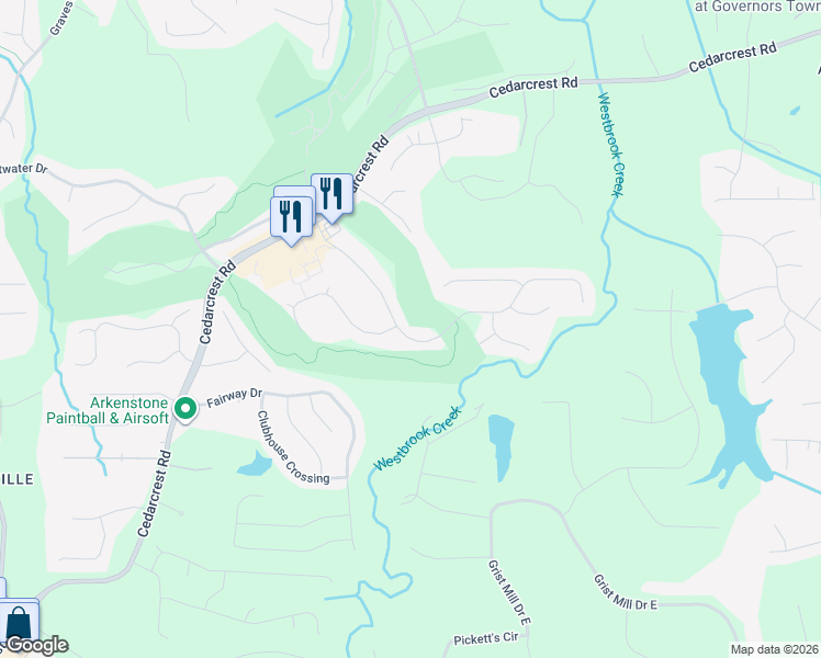 map of restaurants, bars, coffee shops, grocery stores, and more near 283 Golf Crest Drive in Acworth