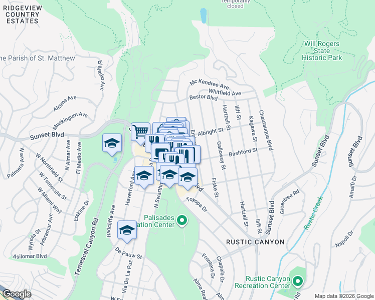 map of restaurants, bars, coffee shops, grocery stores, and more near 1026 Monument Street in Los Angeles
