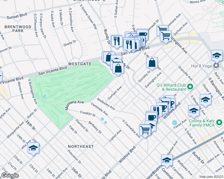map of restaurants, bars, coffee shops, grocery stores, and more near 824 South Amherst Avenue in Los Angeles