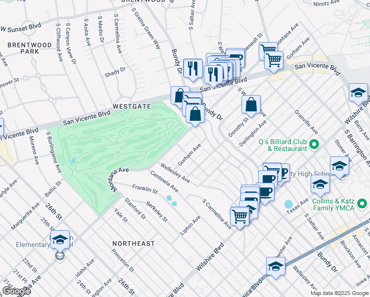 map of restaurants, bars, coffee shops, grocery stores, and more near 824 South Amherst Avenue in Los Angeles