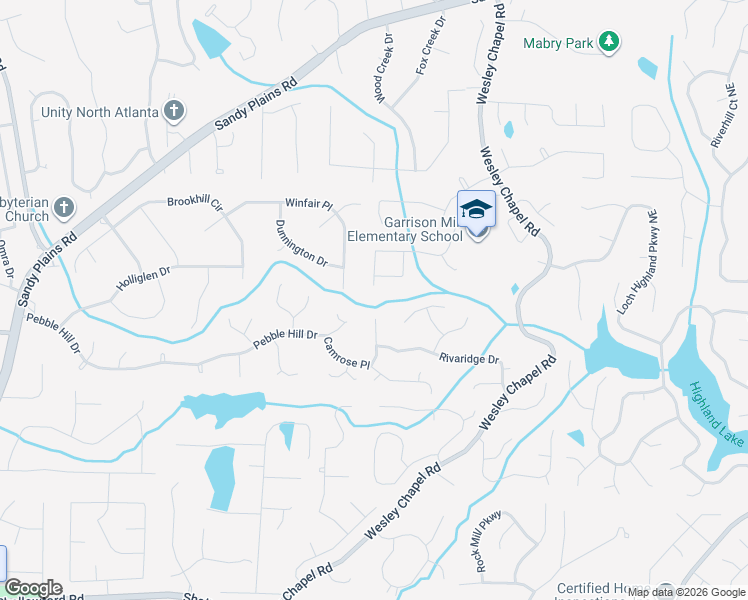 map of restaurants, bars, coffee shops, grocery stores, and more near 3772 Sweat Creek Run Northeast in Marietta
