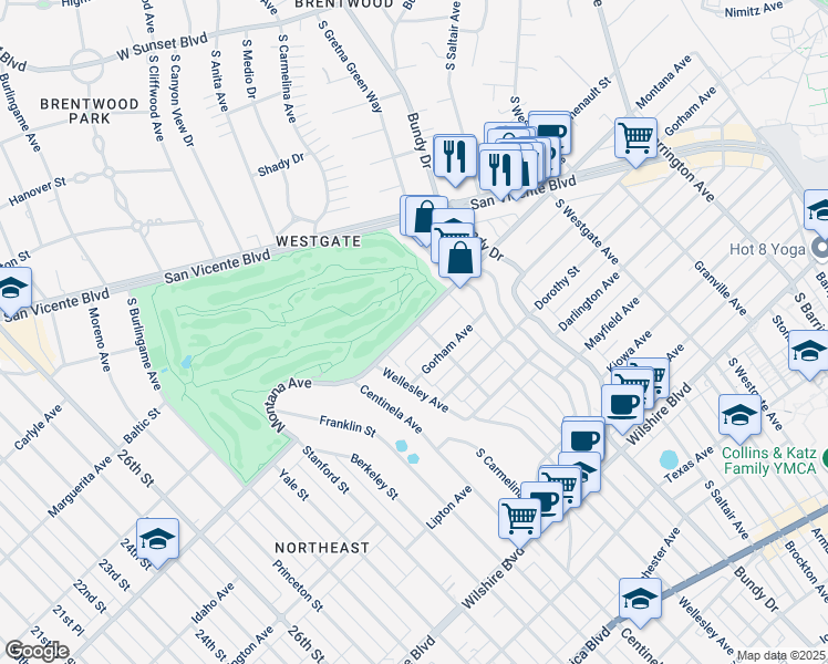 map of restaurants, bars, coffee shops, grocery stores, and more near in Los Angeles