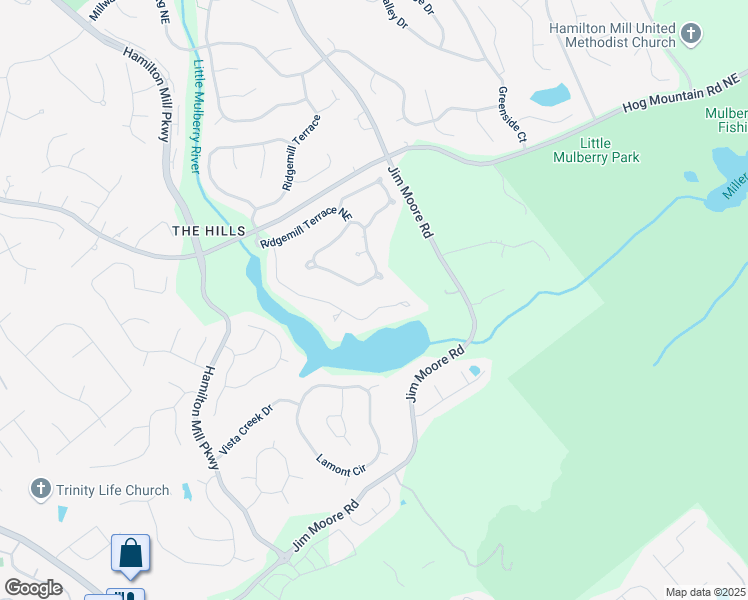 map of restaurants, bars, coffee shops, grocery stores, and more near 1581 Mulberry Lake Drive in Dacula