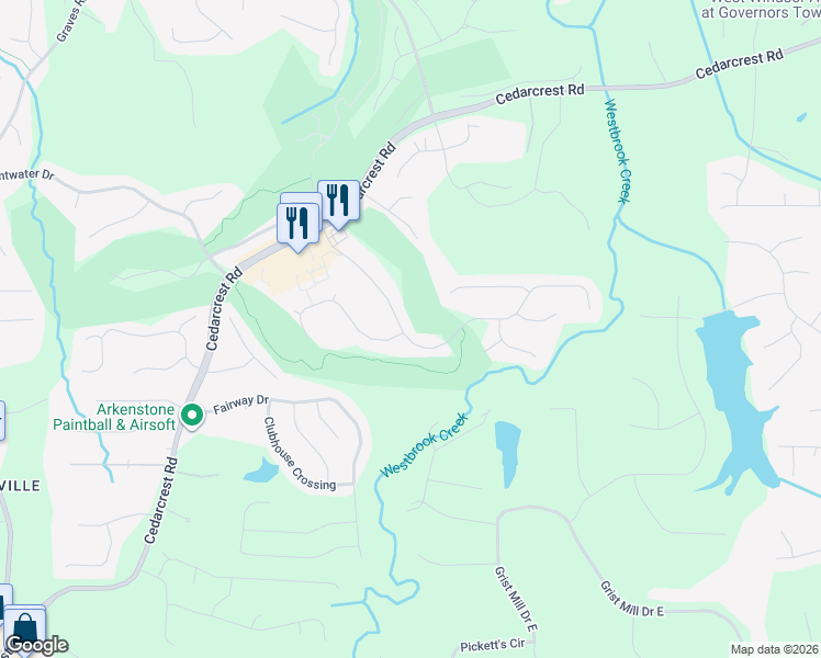 map of restaurants, bars, coffee shops, grocery stores, and more near 307 Golf Crest Drive in Acworth