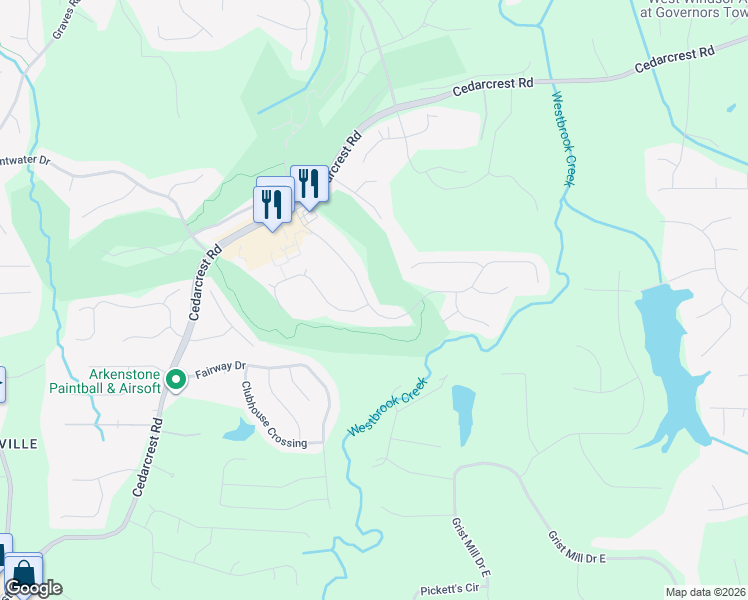 map of restaurants, bars, coffee shops, grocery stores, and more near 307 Golf Crest Drive in Acworth