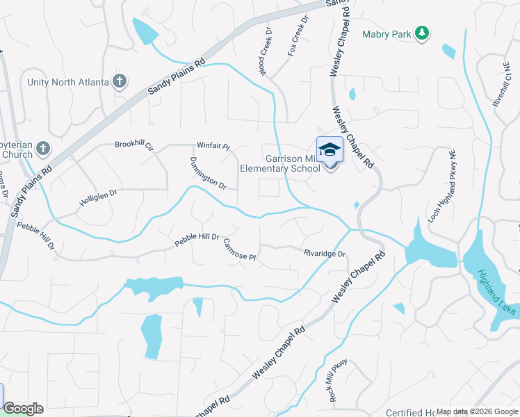 map of restaurants, bars, coffee shops, grocery stores, and more near 3772 Sweat Creek Run Northeast in Marietta