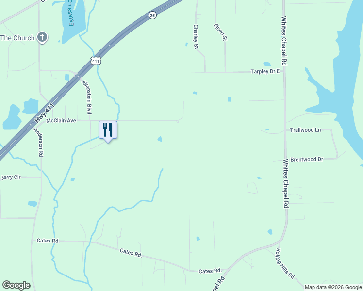 map of restaurants, bars, coffee shops, grocery stores, and more near 2894 McClain Avenue in Gadsden