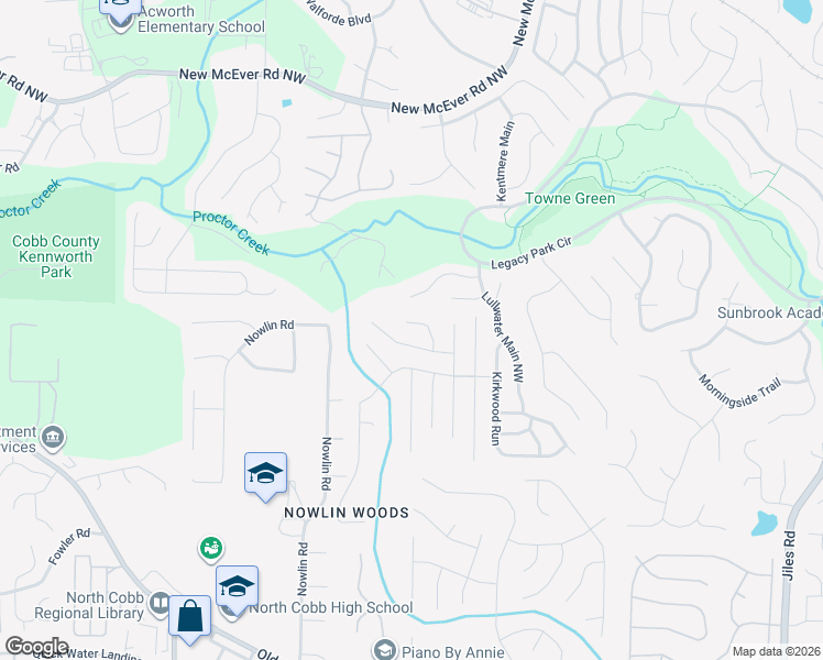 map of restaurants, bars, coffee shops, grocery stores, and more near 3920 Madison Bend in Kennesaw