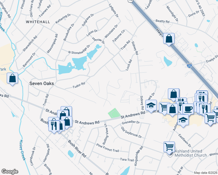 map of restaurants, bars, coffee shops, grocery stores, and more near 336 Wexwood Road in Columbia