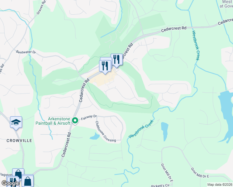 map of restaurants, bars, coffee shops, grocery stores, and more near 168 Oakwind Pointe in Acworth