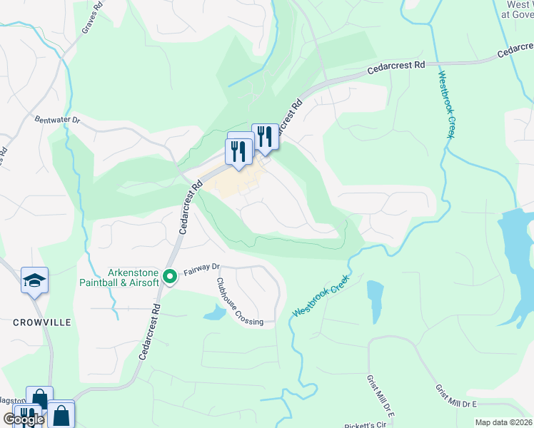 map of restaurants, bars, coffee shops, grocery stores, and more near 168 Oakwind Pointe in Acworth