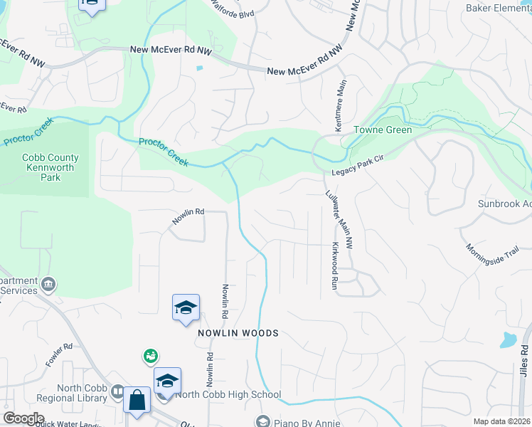 map of restaurants, bars, coffee shops, grocery stores, and more near 3178 Hartness Way Northwest in Kennesaw