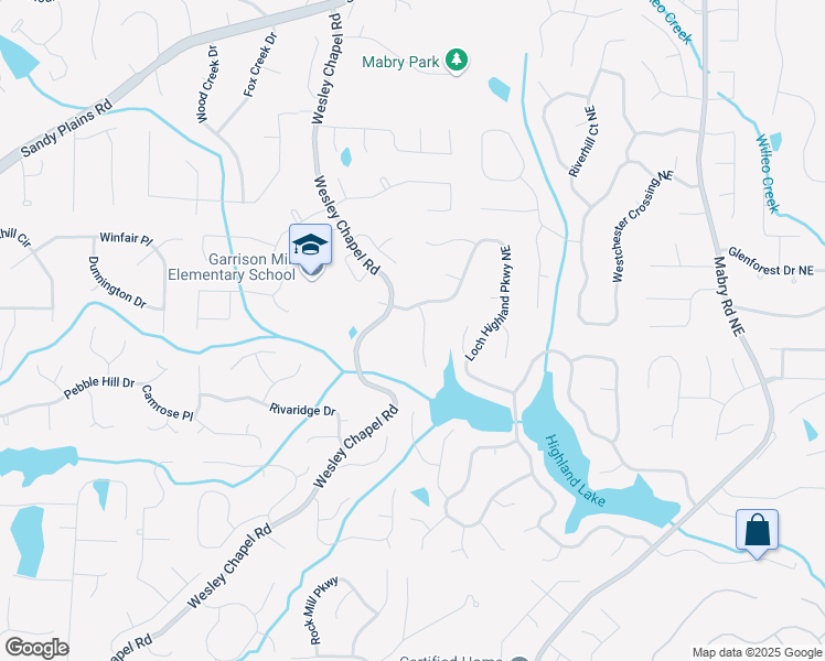 map of restaurants, bars, coffee shops, grocery stores, and more near 4210 Burns Heritage Trail in Roswell