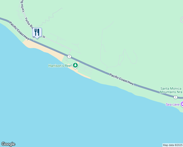 map of restaurants, bars, coffee shops, grocery stores, and more near 11956 Whitewater Lane in Malibu