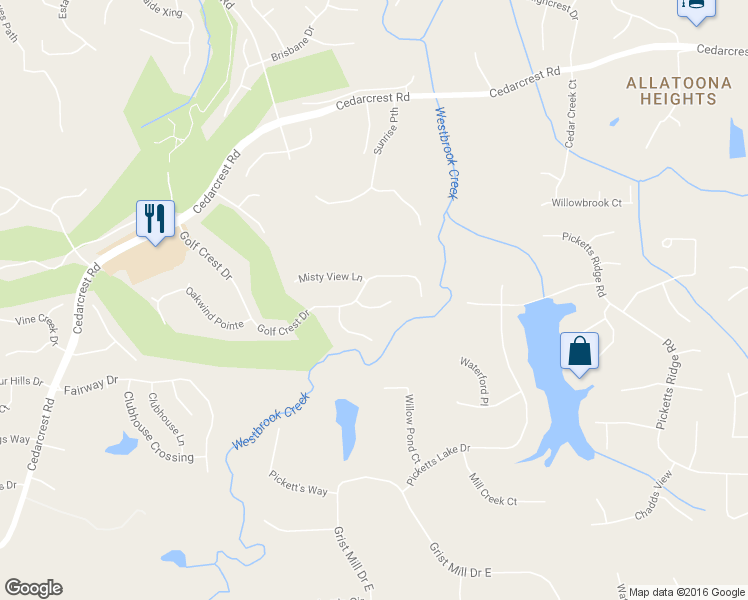 map of restaurants, bars, coffee shops, grocery stores, and more near 41 Heatherwood Trace in Acworth