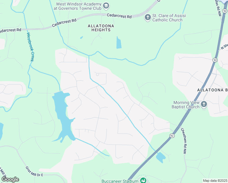 map of restaurants, bars, coffee shops, grocery stores, and more near 6358 Autumn View Pointe in Acworth