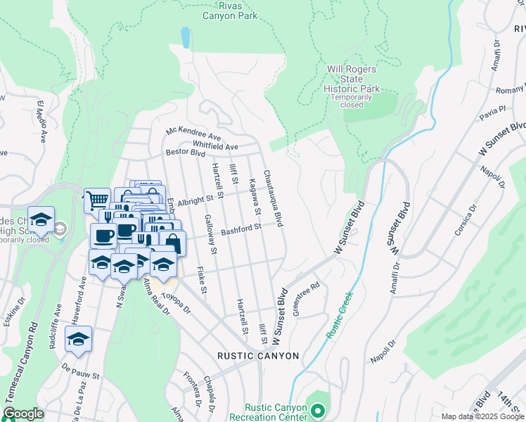 map of restaurants, bars, coffee shops, grocery stores, and more near 1024 Kagawa Street in Los Angeles