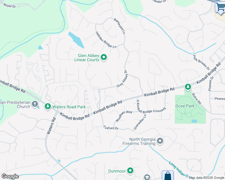 map of restaurants, bars, coffee shops, grocery stores, and more near 3695 Grey Abbey Dr in Alpharetta