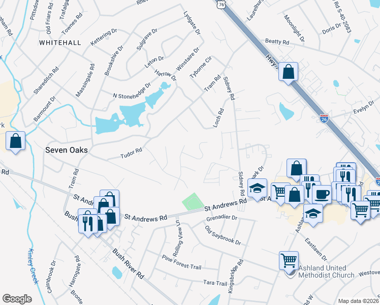 map of restaurants, bars, coffee shops, grocery stores, and more near 336 Wexwood Road in Columbia