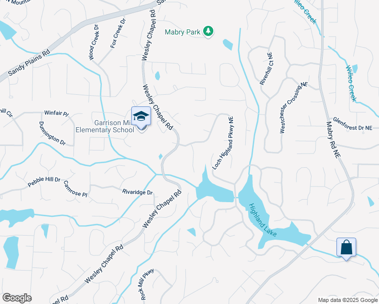map of restaurants, bars, coffee shops, grocery stores, and more near 4210 Burns Heritage Trail in Roswell