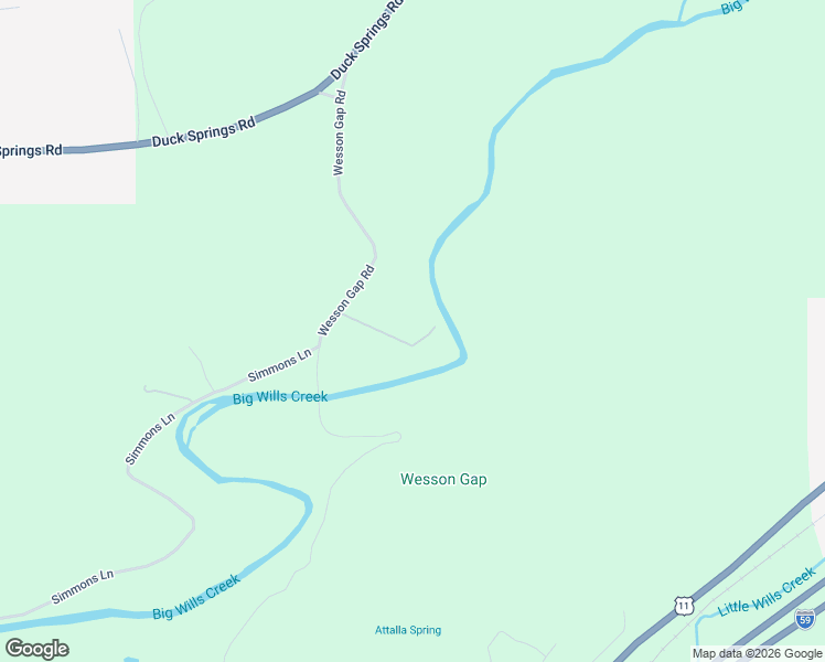 map of restaurants, bars, coffee shops, grocery stores, and more near 2885 Wesson Gap Road in Attalla