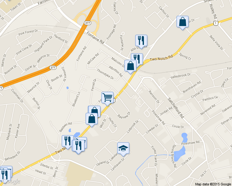 map of restaurants, bars, coffee shops, grocery stores, and more near 5227 Two Notch Rd in Columbia