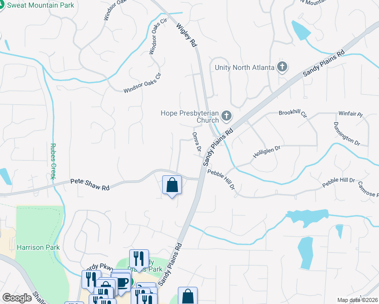 map of restaurants, bars, coffee shops, grocery stores, and more near 3275 Selma Court in Marietta