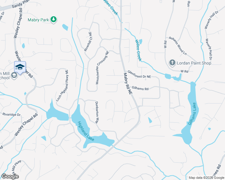 map of restaurants, bars, coffee shops, grocery stores, and more near 4493 Coventry Way Northeast in Roswell
