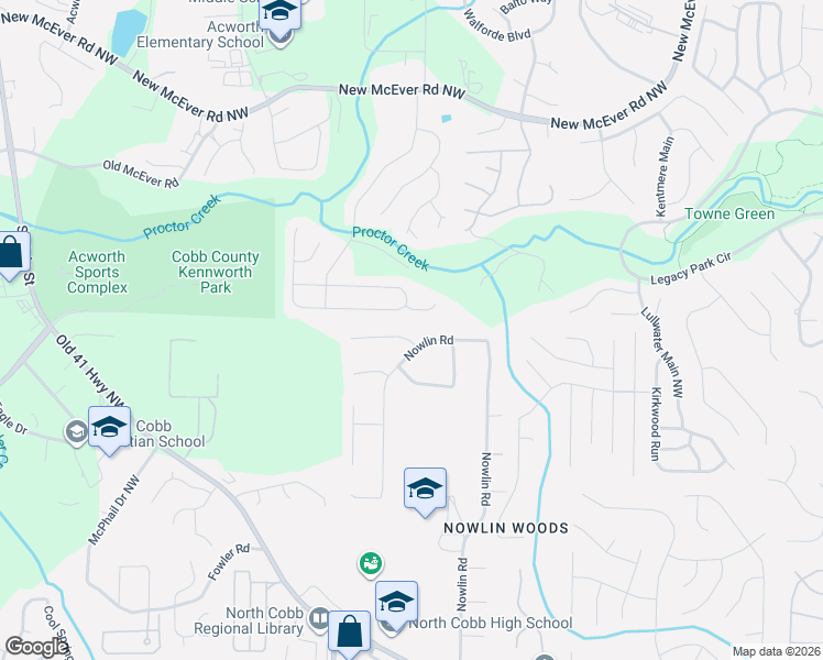 map of restaurants, bars, coffee shops, grocery stores, and more near 3354 Old Trail Court in Kennesaw