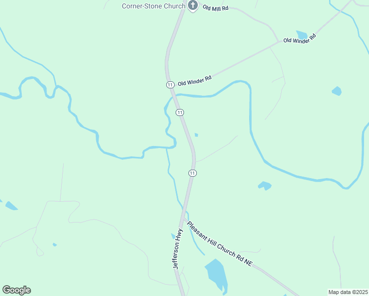 map of restaurants, bars, coffee shops, grocery stores, and more near 1328 Jefferson Hwy in Winder