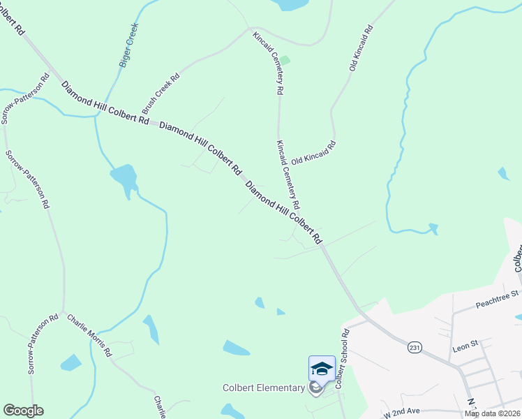 map of restaurants, bars, coffee shops, grocery stores, and more near 1175 Diamond Hill Colbert Road in Colbert