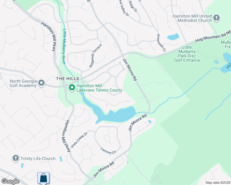 map of restaurants, bars, coffee shops, grocery stores, and more near 1565 Lake Heights Circle in Dacula