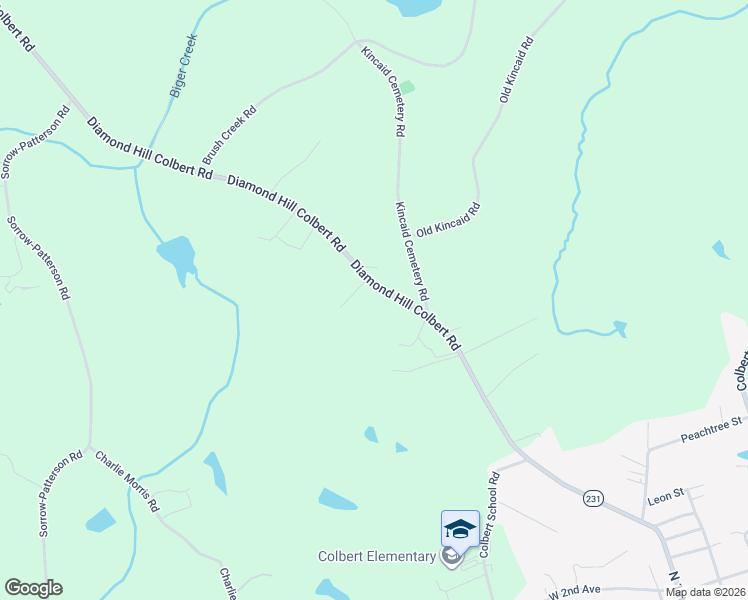 map of restaurants, bars, coffee shops, grocery stores, and more near 1175 Diamond Hill Colbert Road in Colbert