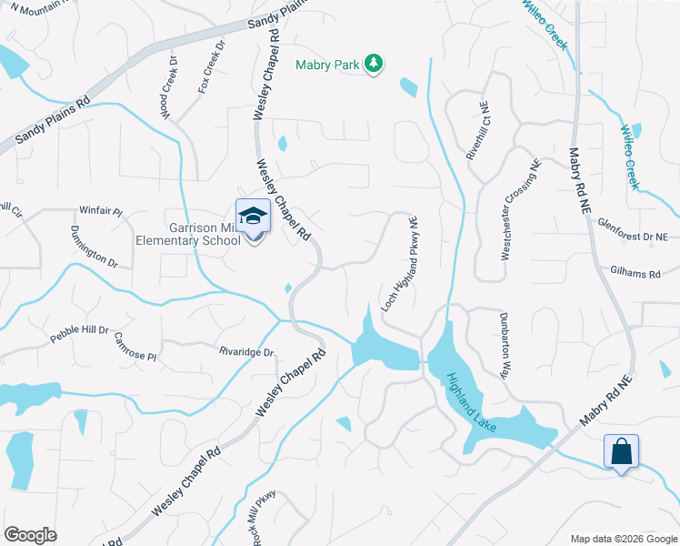 map of restaurants, bars, coffee shops, grocery stores, and more near 4210 Burns Heritage Trail in Roswell