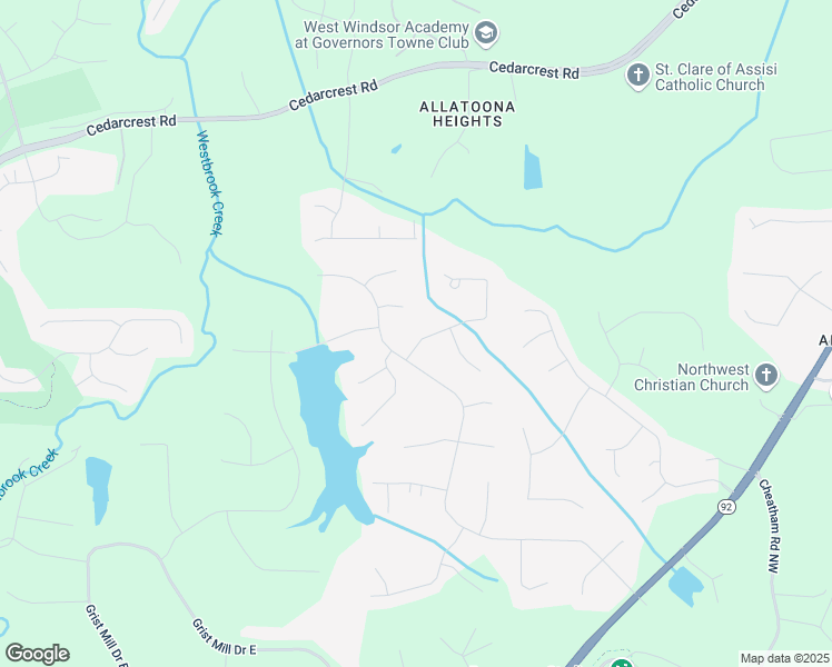 map of restaurants, bars, coffee shops, grocery stores, and more near 47 Picketts Mill Run in Acworth