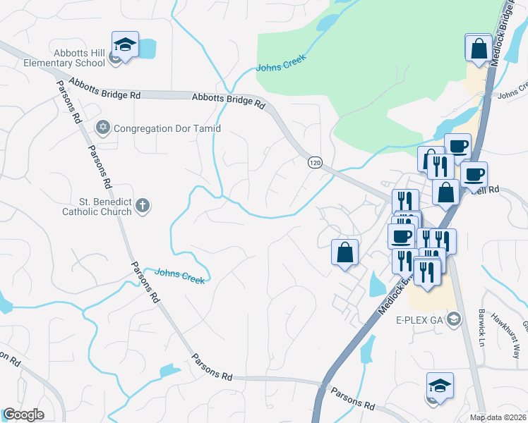 map of restaurants, bars, coffee shops, grocery stores, and more near 630 Oakmont Hill in Duluth