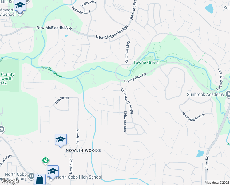 map of restaurants, bars, coffee shops, grocery stores, and more near 3821 Harris Boulevard Northwest in Kennesaw