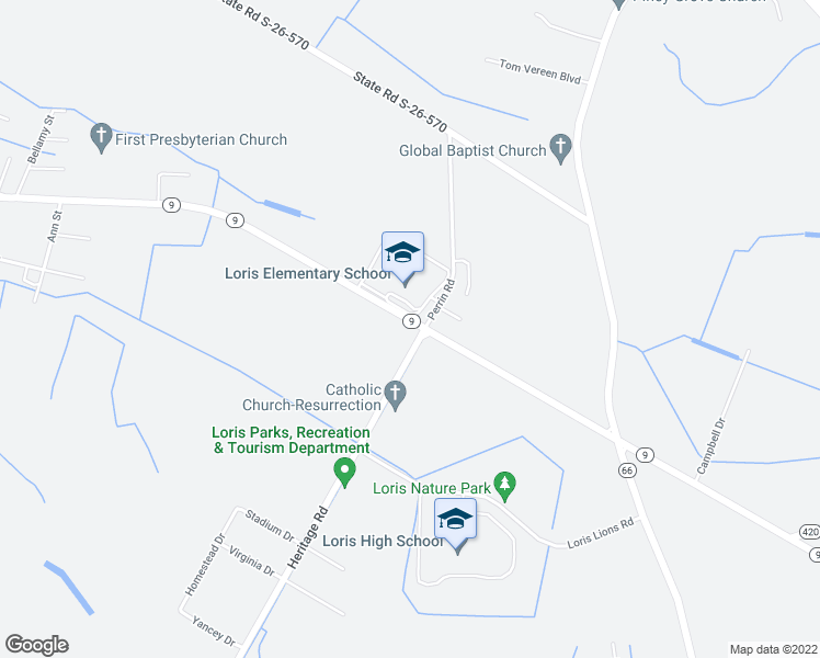 map of restaurants, bars, coffee shops, grocery stores, and more near 920 South Carolina 9 Business in Loris