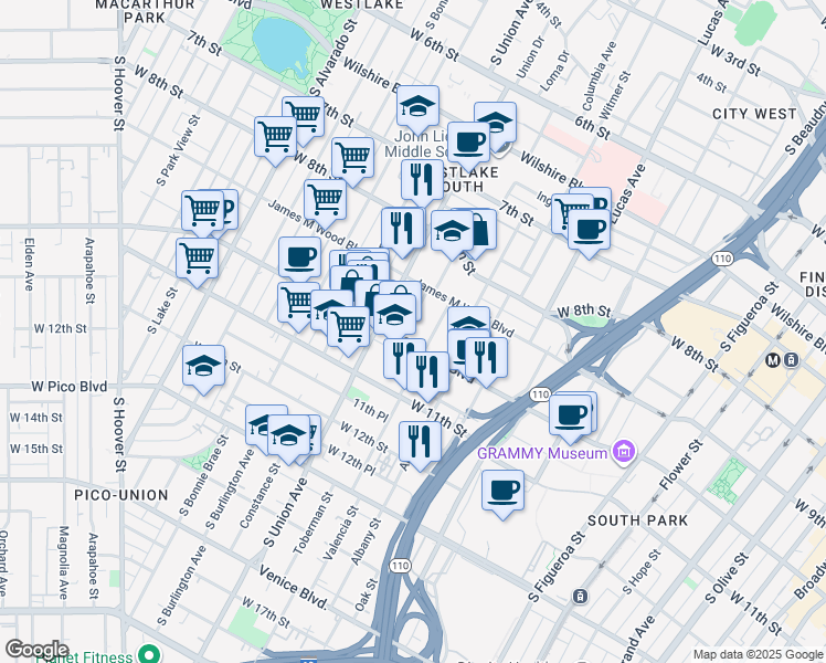 map of restaurants, bars, coffee shops, grocery stores, and more near 944 Grattan Street in Los Angeles