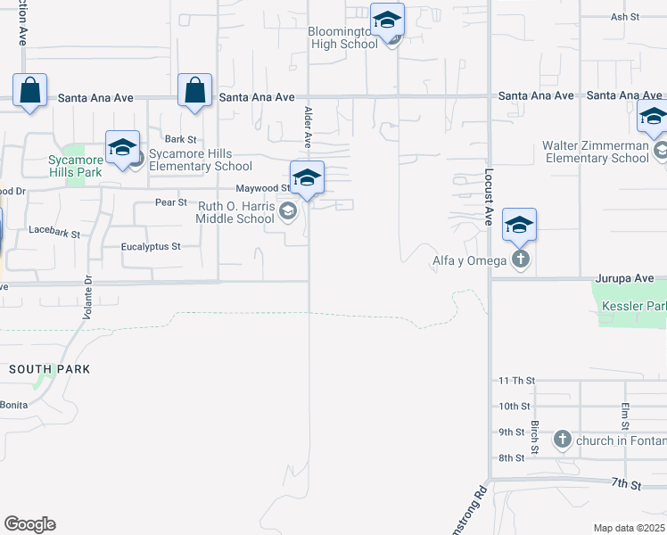 map of restaurants, bars, coffee shops, grocery stores, and more near 11273 Alder Avenue in Bloomington