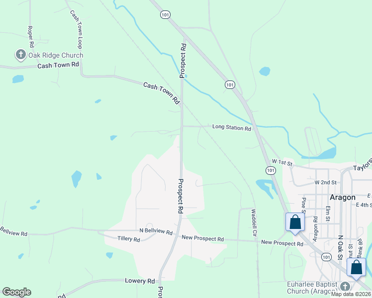 map of restaurants, bars, coffee shops, grocery stores, and more near 1620 Prospect Road in Aragon