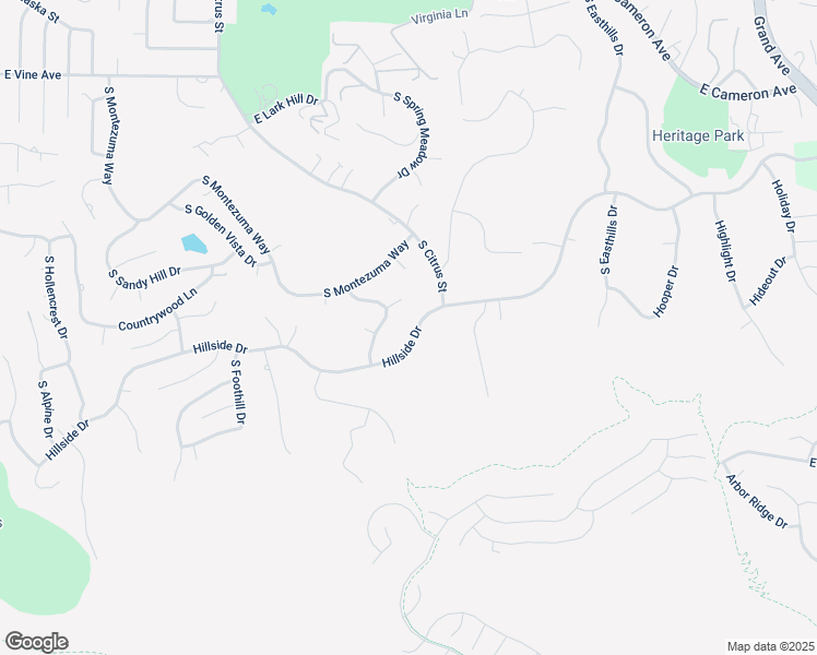 map of restaurants, bars, coffee shops, grocery stores, and more near 2977 Hillside Drive in West Covina