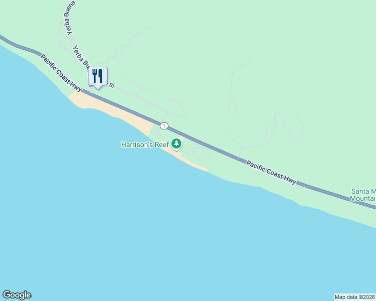 map of restaurants, bars, coffee shops, grocery stores, and more near 11846 Ebbtide Lane in Malibu