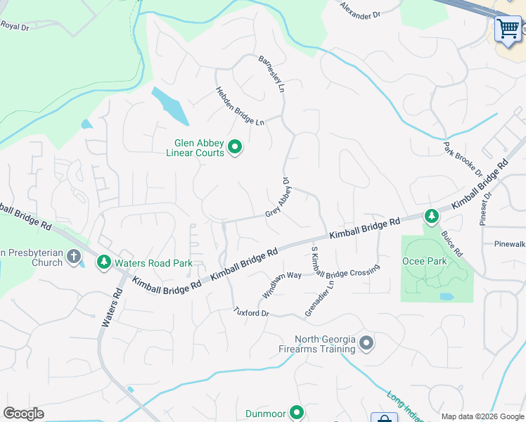 map of restaurants, bars, coffee shops, grocery stores, and more near 3695 Grey Abbey Drive in Alpharetta
