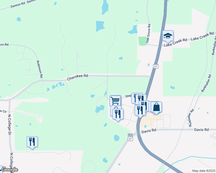 map of restaurants, bars, coffee shops, grocery stores, and more near 246 Stephens Road in Cedartown